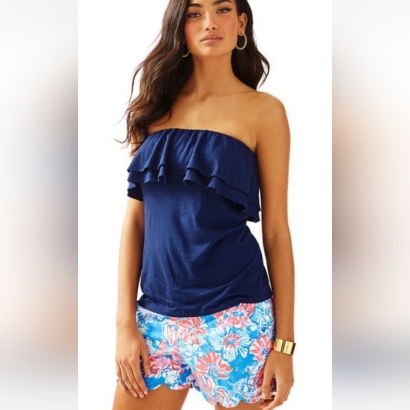 Strapless Rilo Tube Top, Navy Blue ⛓️ - Picture 7 of 7